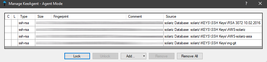 KeeAgent for Keepass