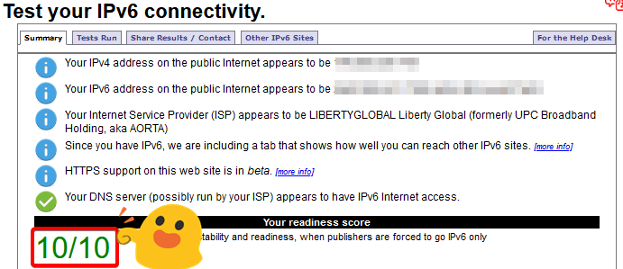 dualstack ipv6 working
