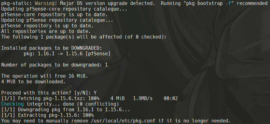 pkg fix freebsd pfsense